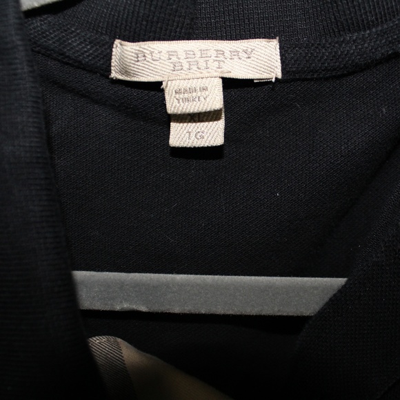 BLACK BURBERRY BRIT POLO SHIRT - Picture 2 of 2